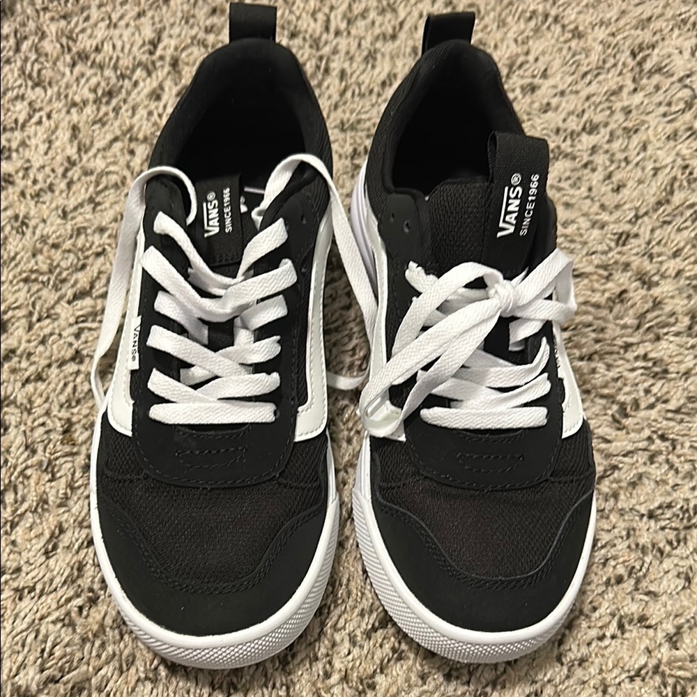 Vans Classic Black and White Lace-Up Shoes